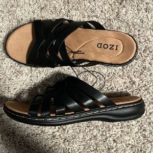 Black, IZOD, sandals size 7
